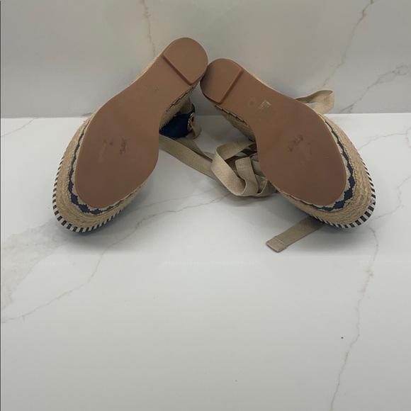 Tory Burch Blue Espadrille Wedge Sandals - Picture 2 of 5